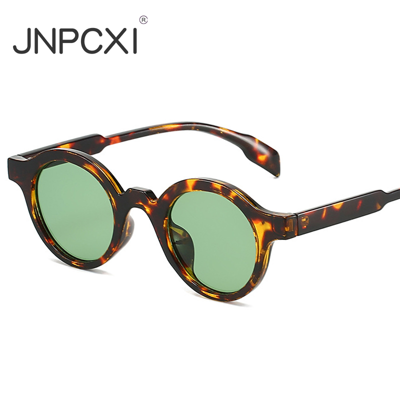 JNPCXI Retro Small Round Women Sunglasses Fashion Gradient Shades UV400 Punk Men Yellow Green Sun Glasses