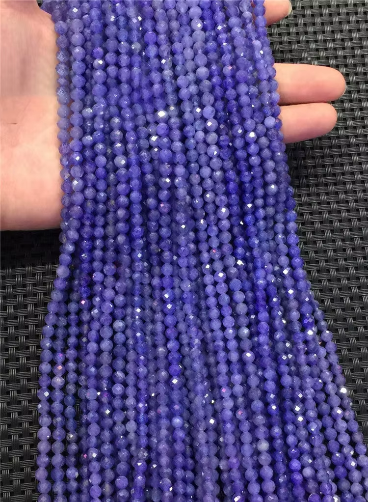 15â High Quality Natural Genuine Tanzania Tanzanite Dark Purple Blue Gemstone Stones Faceted Round Loose Beads 3- 10mm