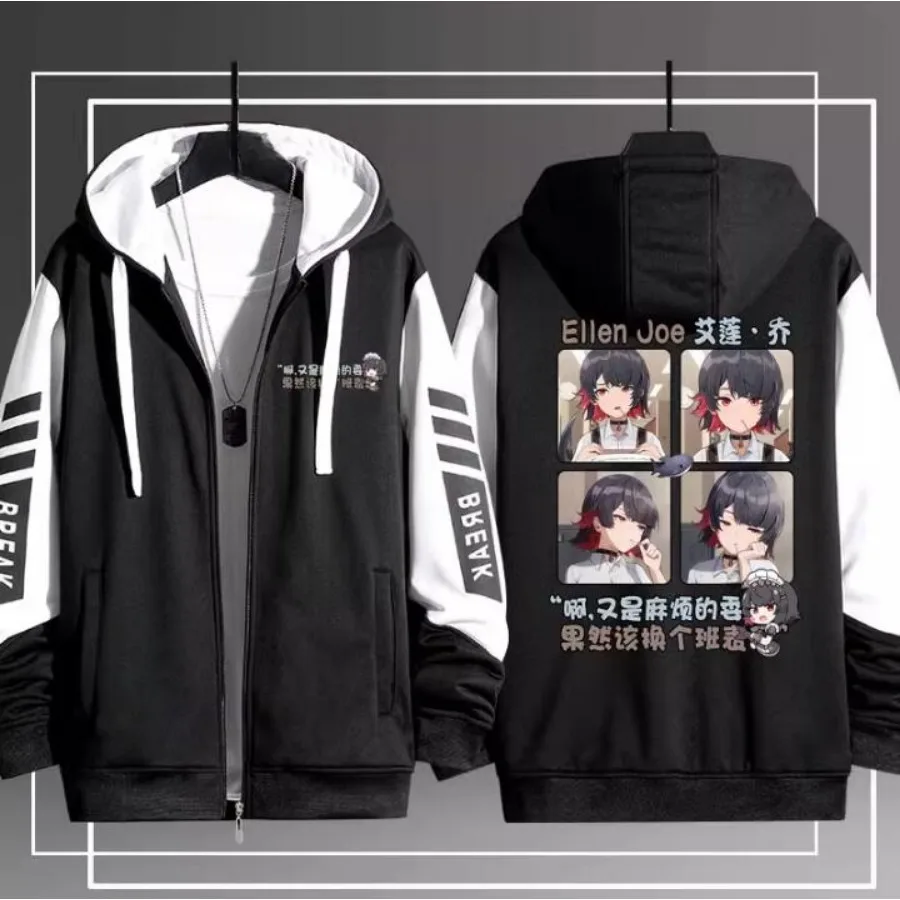 Anime Zenless Zone Zero Ellen Joe 3D Print Zip Up Women/Men Hoodie Sweatshirt ZZZ ZZZERO Cosplay Zipper Hooded Jacket Outerwear