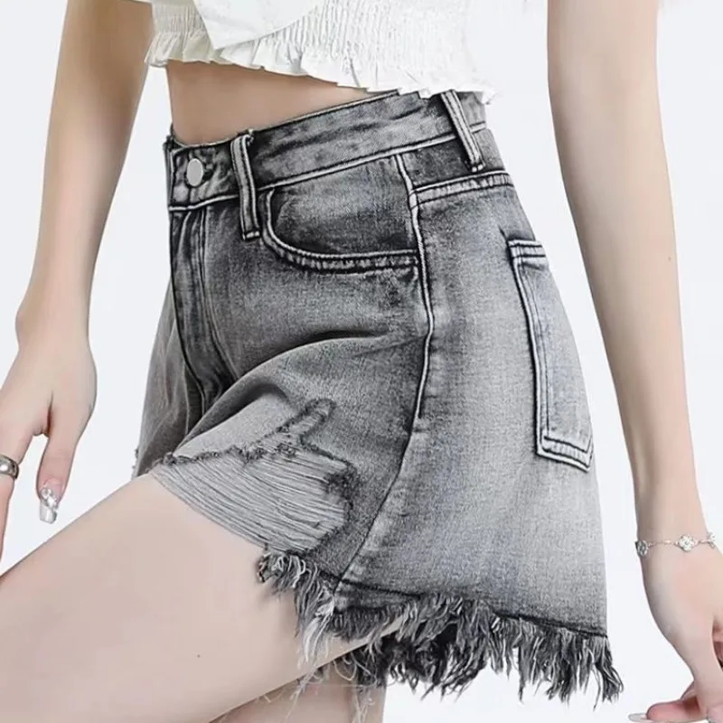 High Waist Short Jean Pants Woman New In Denim Shorts for Women Pocket Classic Hot XXL Streetwear Aesthetic Summer Jorts Cheap