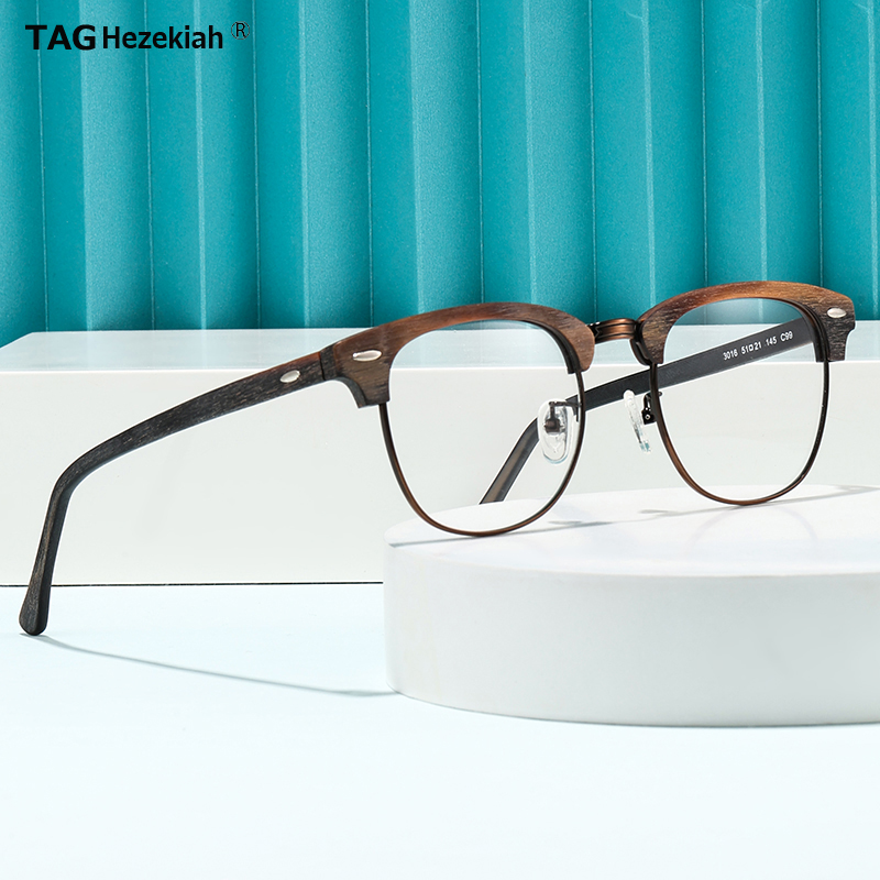 TAG Hezekiah brand Wood Myopia Glasses Frame 3016 Retro Optical Prescription Eyeglasses Men Women Distinctive Spectacle Frames