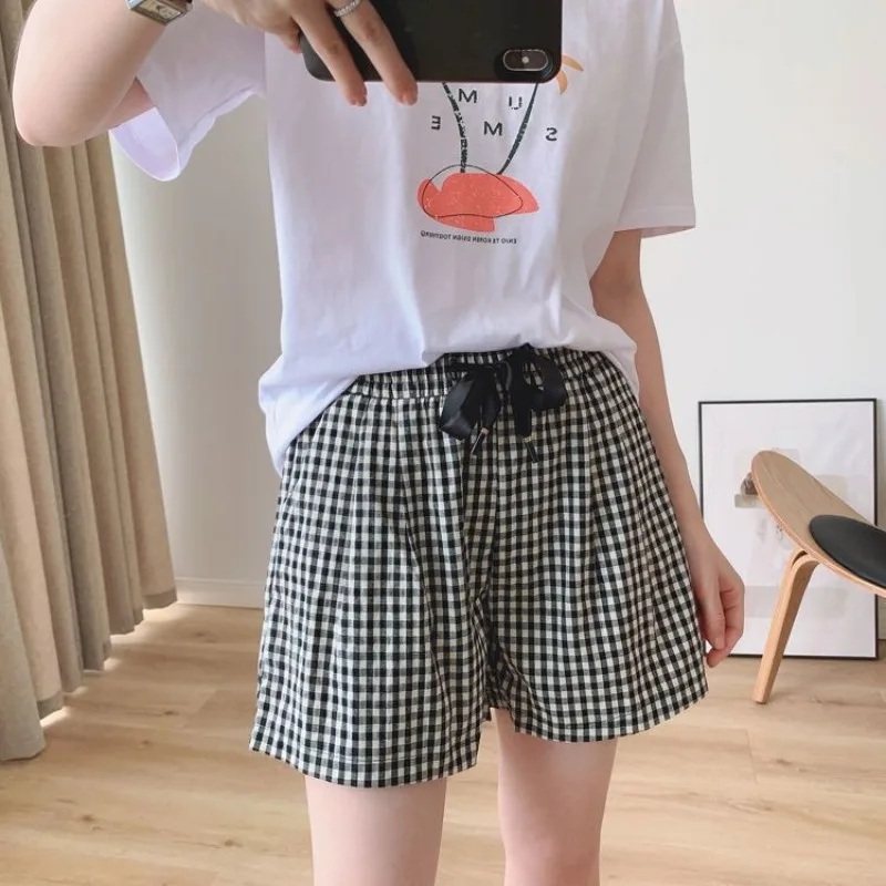 Shorts for Women Vintage Wide Casual Short Pants Woman Korean Style Elasticty Design Y2k Trend 2024 Fashion Clothing New In Hot