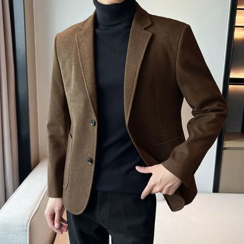 Double Breasted Youth 2 Piece Outfit Set Male Korean Clothes Spring Autumn Ceremony Luxury Pants Full Men's Suits and Blazers