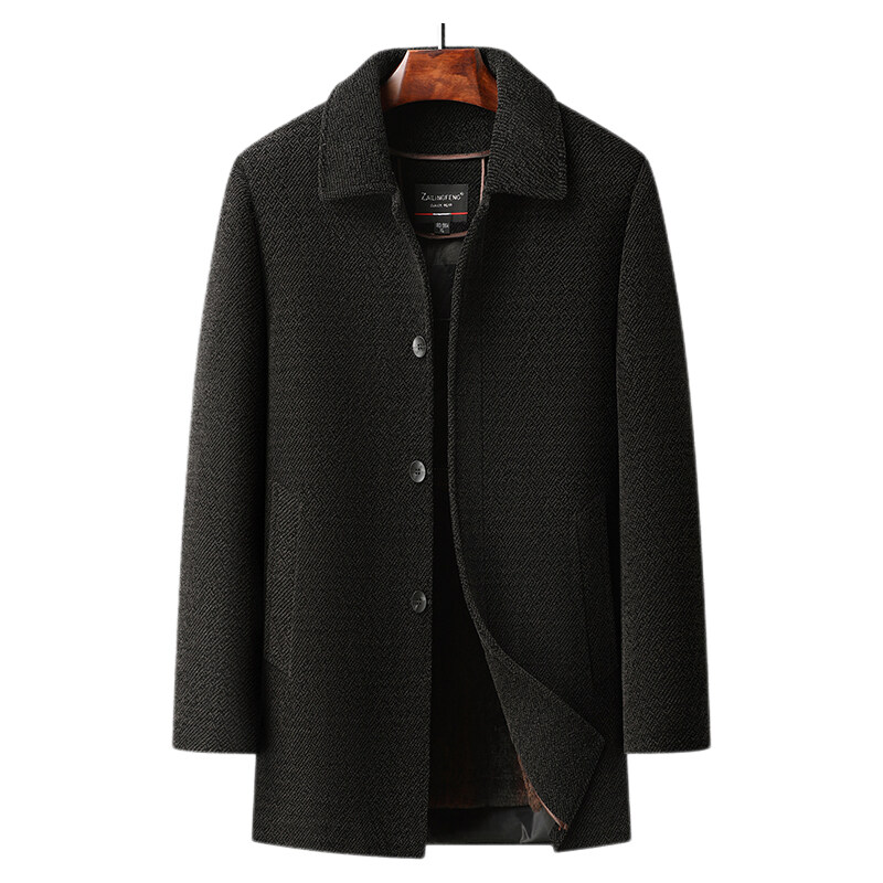 Casual Men's Fleece Thicken Liner & Fur Collar Detachable Woolen Coats 2025 Winter Top Overcoat Outwear Warm Windbreaker Jackets