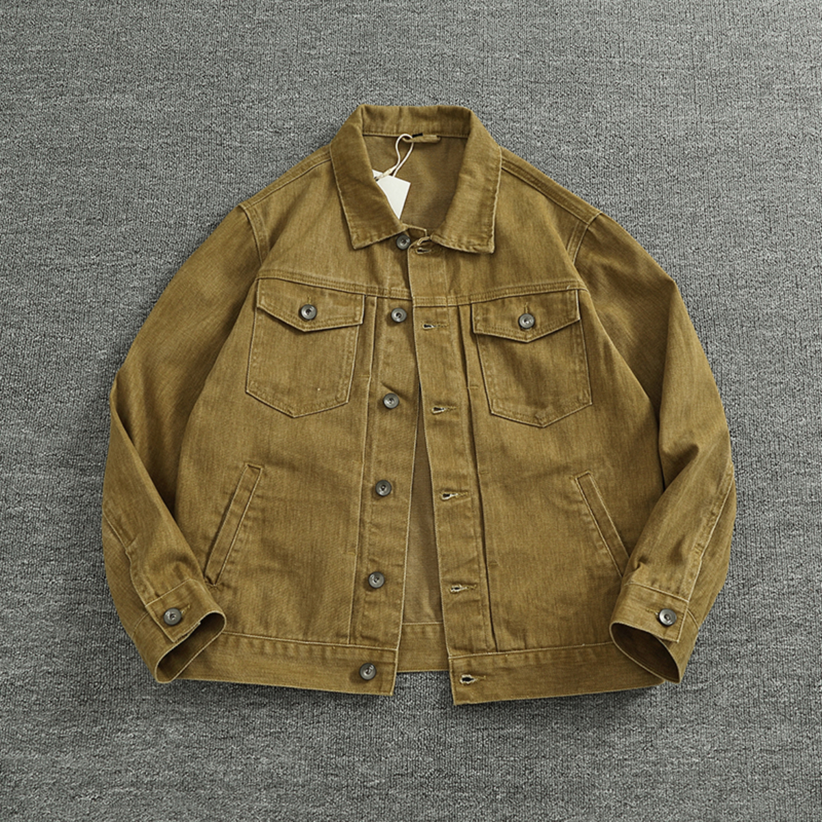 Autumn and winter new cargo jacket jacket men's Europe and America casual May Khaki vintage to do old washed denim shirt