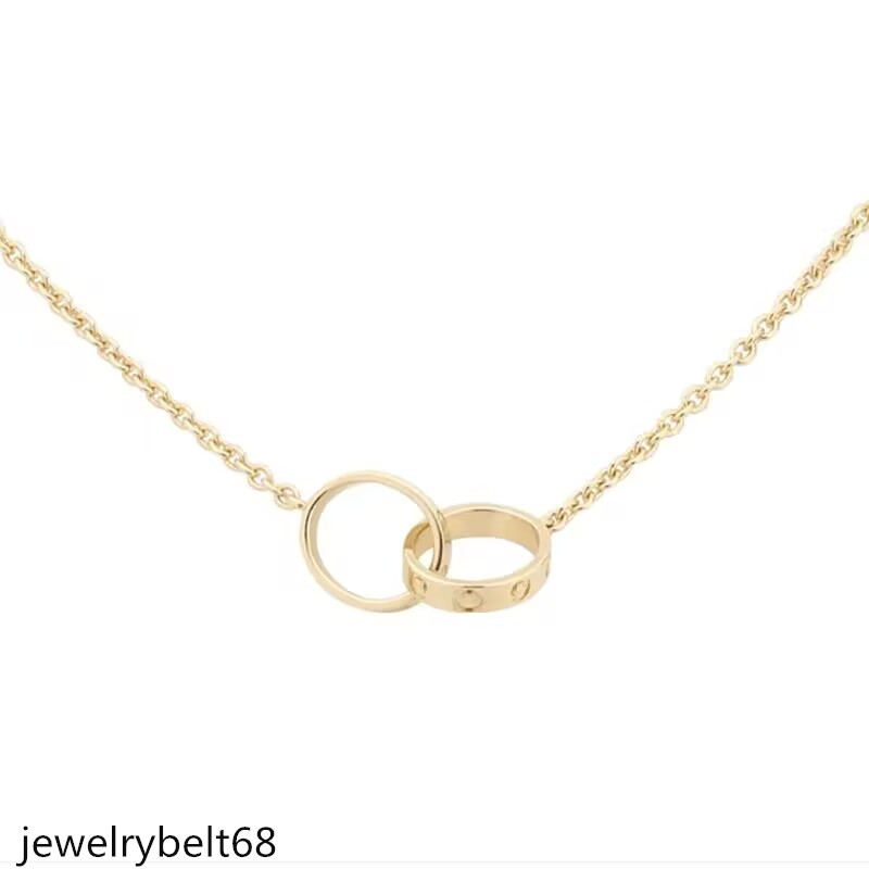 necklace designer jewelry women necklace Seiko v gold high version double ring cake necklace female Seiko plated with 18K rose gold high fashion cla