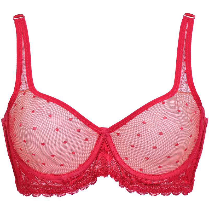 New full cup lace big minimizer transparent sexy Bras women lingerie mesh Unlined Wire 32 34 36 38 40 42 44 A B C D DD E DDD F
