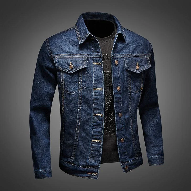 Jeans Coat for Men Blue Autumn Slim Fit Denim Jackets Man Cheap Price Stylish Designer Vintage Cowboy Loose Winter Outerwear Low