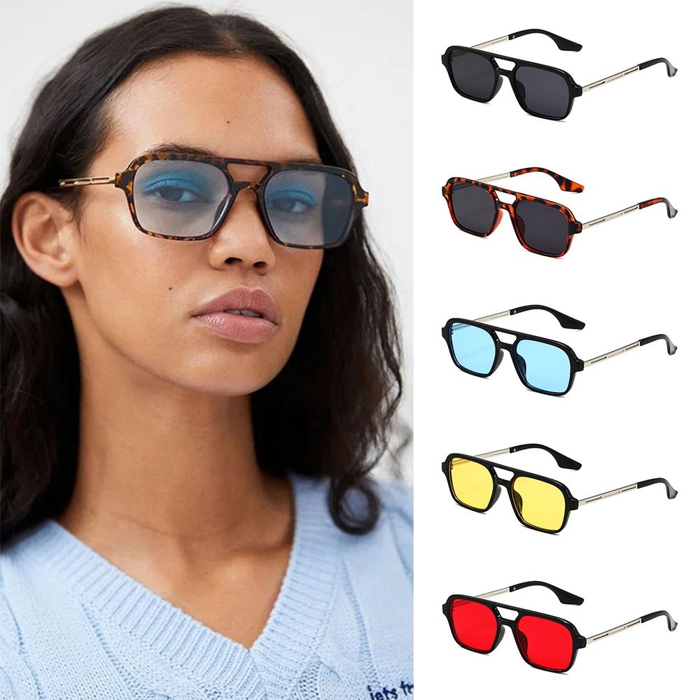Vintage Square Sunglasses Retro Large Square Frame 70s Sun Glasses UV400 Protection Shades Summer Eyeglasses for Women Men
