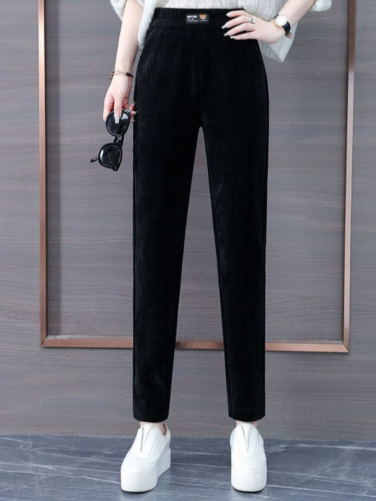 Apricot High Waist Female Trousers Autumn Winter Elastic Women's Harem Pants Original All Medium G Clothing Quality Cotton 90s