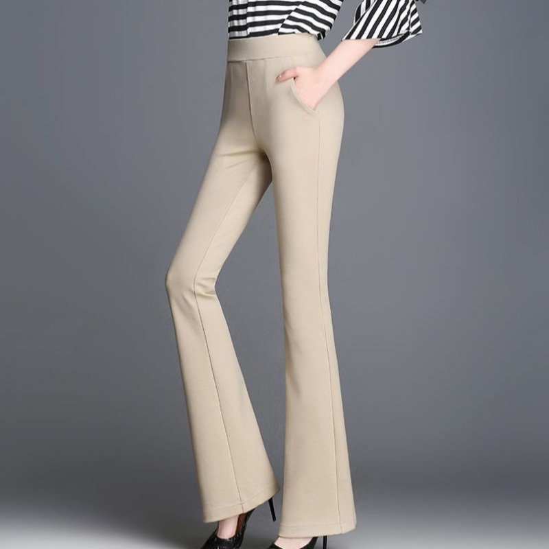 High Waist Flare Pants for Women Autumn Winter Woman Trousers Solid All Medium New in Vintage Quality Outfits Harajuku One Size