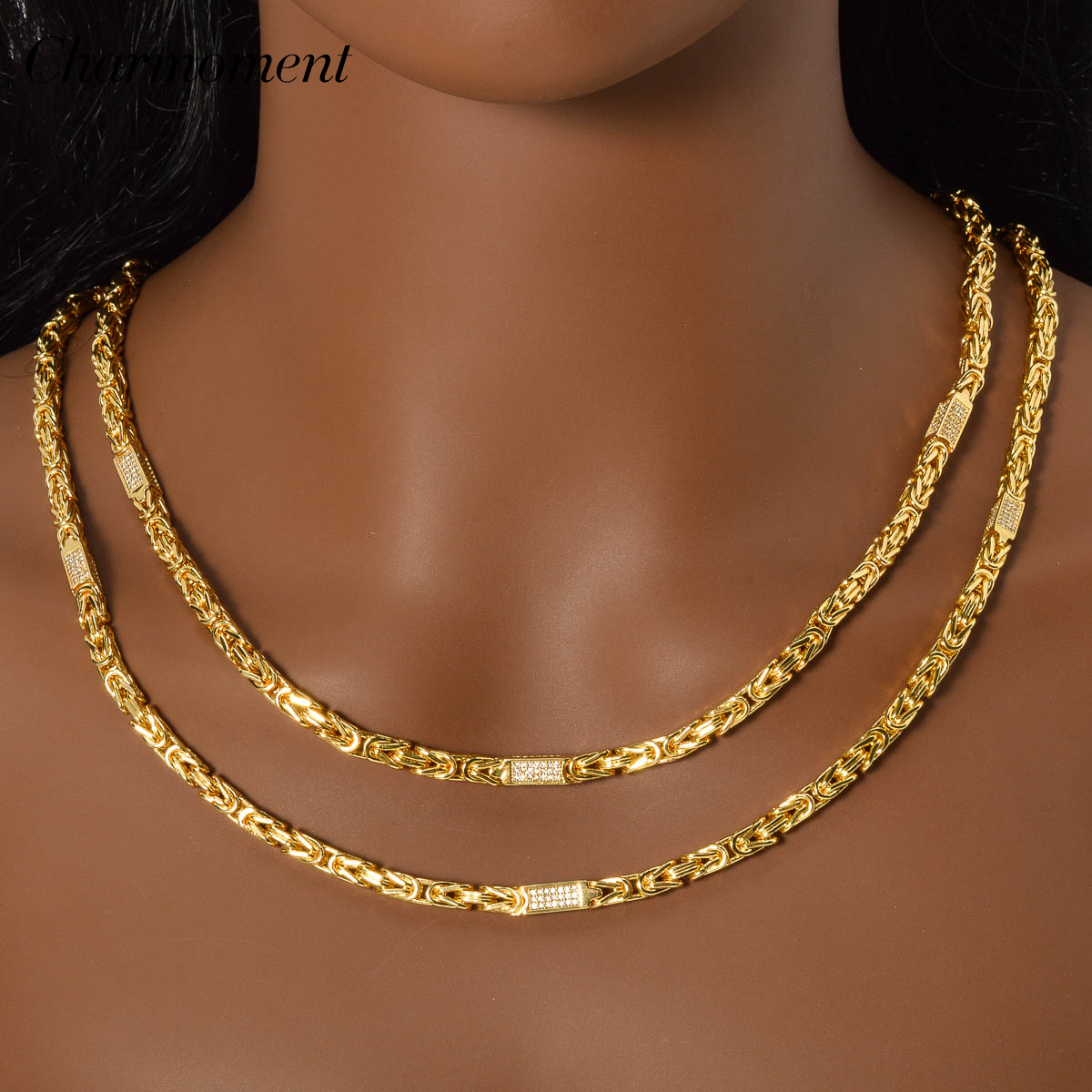 New Geometric Crystal Necklace for Women Chic 18k Gold Plated Metal Choker Clavicle chain Female Exquisite Jewelry Hot Sale