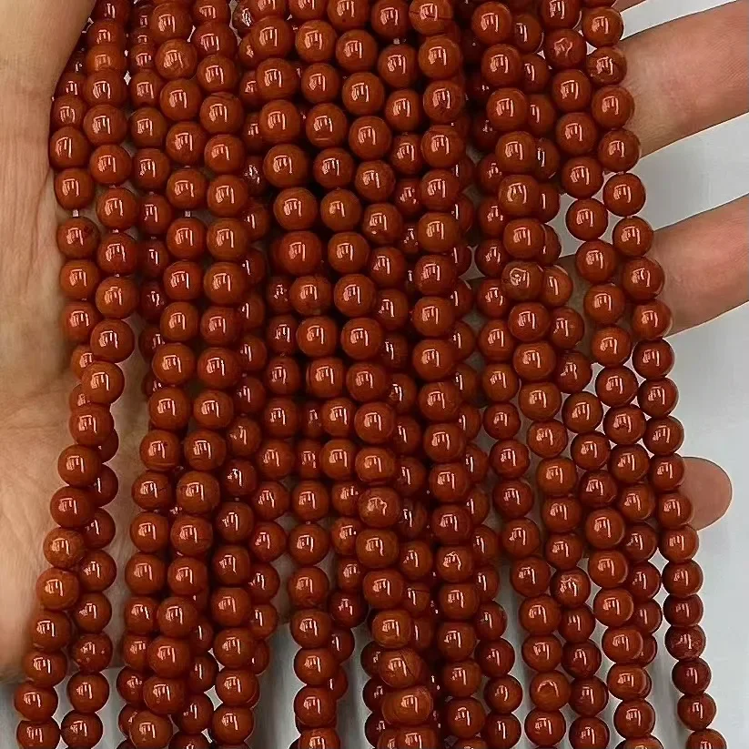 Natural red jasper Round Beads Beaded Loose Beads Jewelry Making DIY Bracelet Necklace 38cm Accessories Manufacturer Wholesale