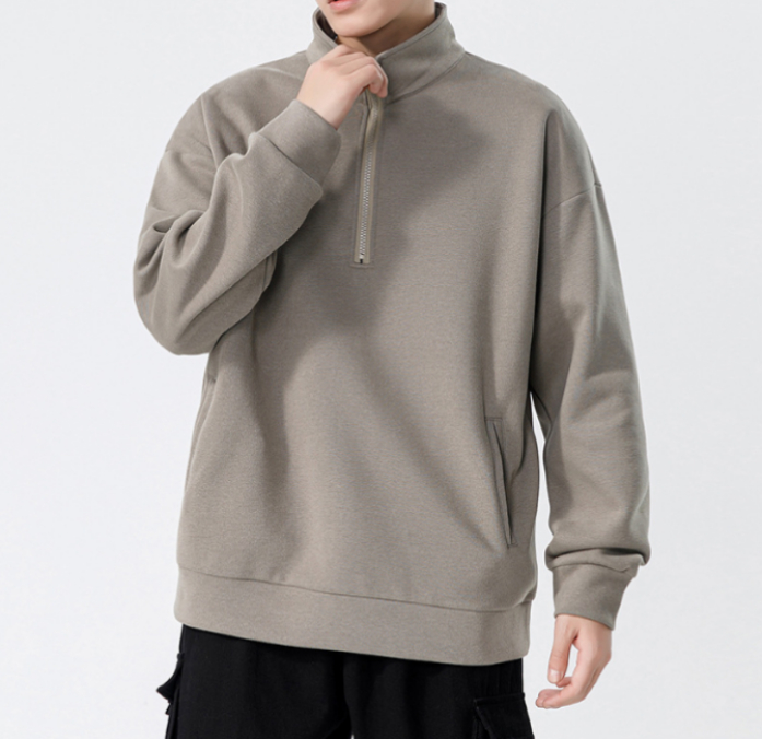 212 Turtleneck Sweatshirt for Men Autumn and Winter Thickened Loose Trendy Solid