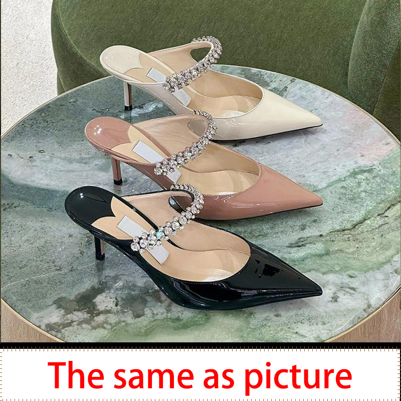 Chaussures de créateur talons bing chaussures de mariage nues talons talons nus talons glissades pompes de fronde ramine femme mules paillettes e