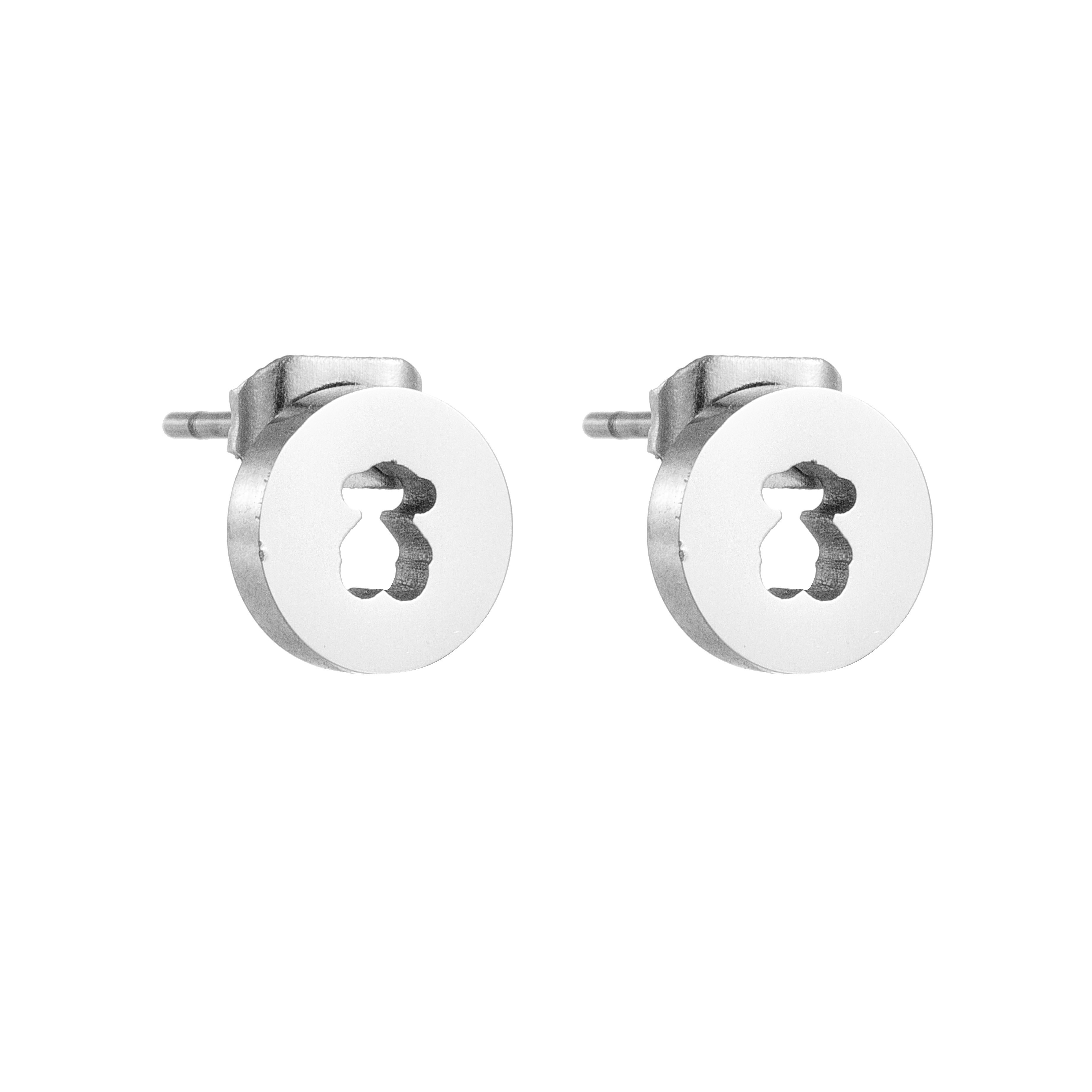 Fashion Women Men Girls Bear Silver Gold Stainless Steel Hollow Heart Letter Circle Cartoon Animal Zircon Span Stud Earrings Jewelry-image-1080159837