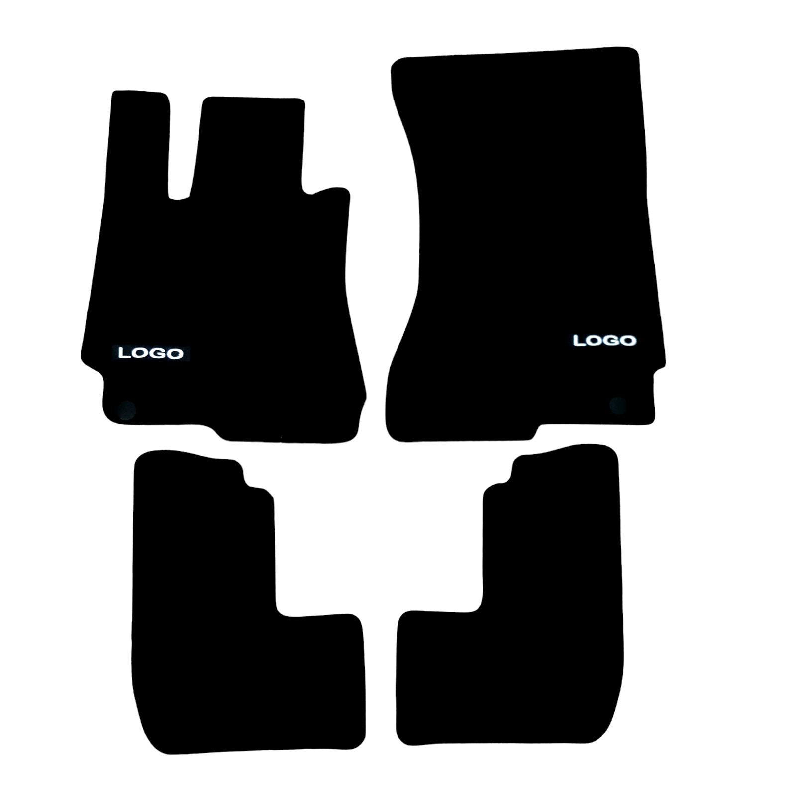 Car Floor Mats For AMG Mercedes CL C216 Velour Auto Liners Waterproof Black Rugs-image-1066350986