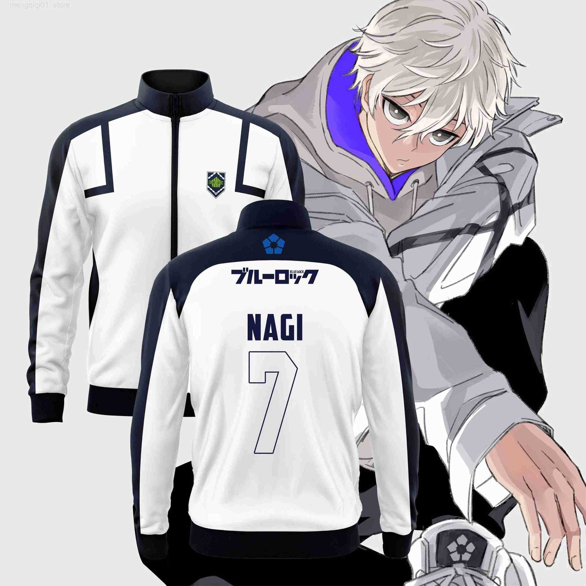 2024 Autumn New Mens Blue Lock Anime Soccer Jersey Jackets Womens Trendy Lapel Tops Childrens Casual Short Sleeve CoatL260525
