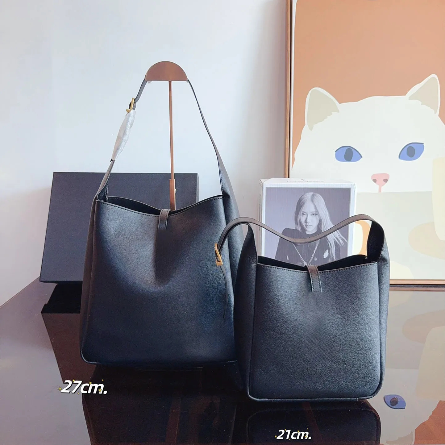 Designer Tote Shopping Bag Shiny Leather bucket bag Tote Shoulder Bags Women bag crossbody tote 2-in-1 mini Purse high quality Luxury handbags