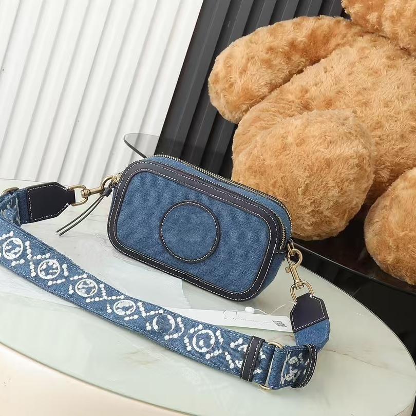 10A sac photo sac de créateur sac de luxe de mode plein de sentiment haut de gamme haut de gamme denim peau de vache double fermeture éclair band