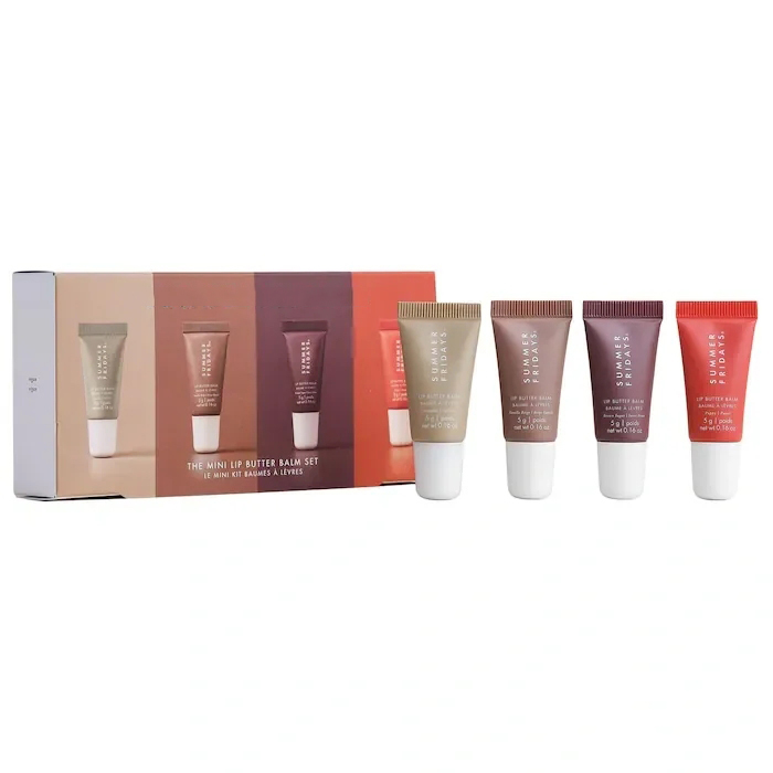 Makeup Lip Butter Balm Set 4pcs Lipgloss 5g Mini Gift Box Moisturize Smooth Oil Jelly Lipsticks Beige Vanilla Brown Sugar 4 colors SF Lip Care Co-image-1015637164