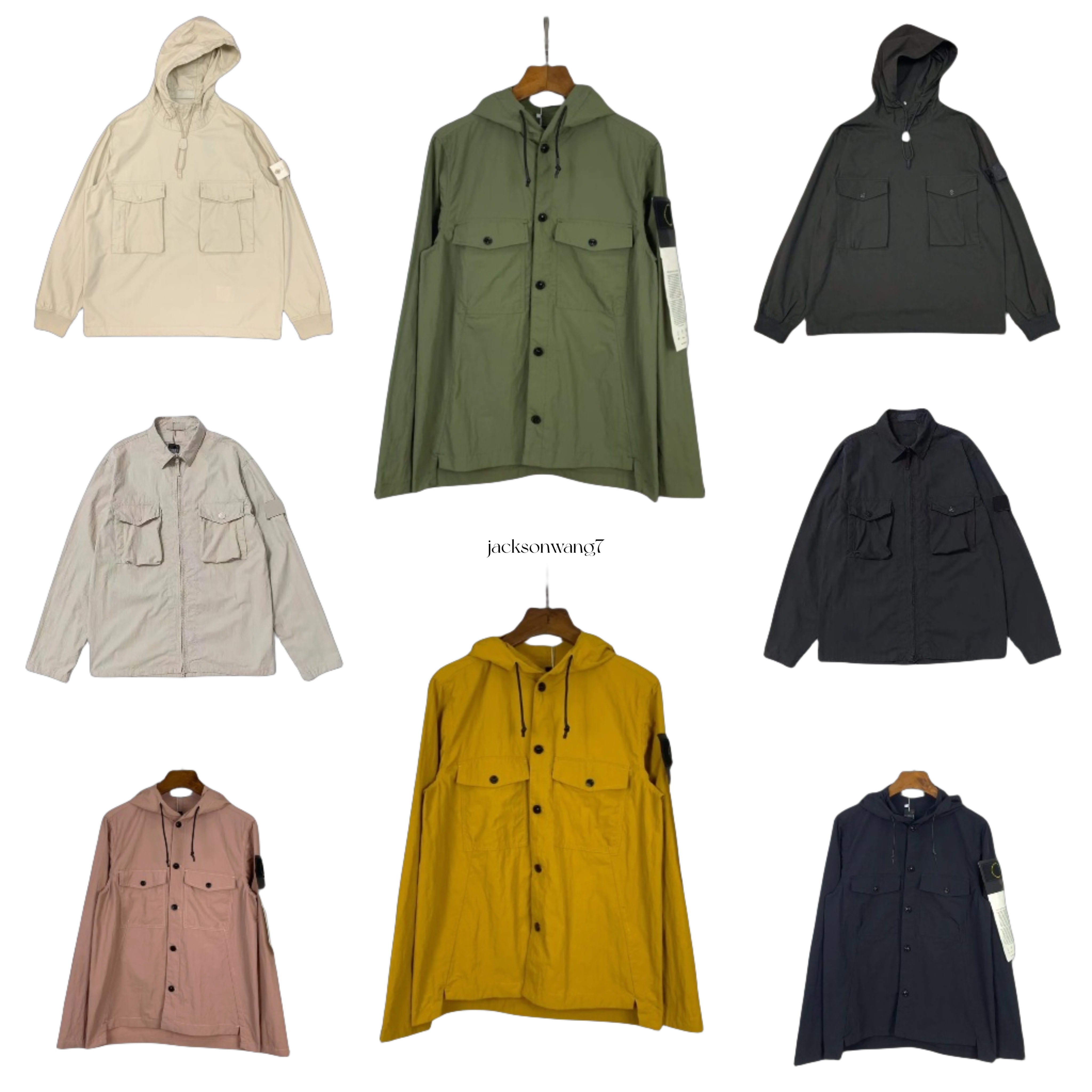 designer jacket men windbreaker designer stone hoodie Coat Embroidery High Quality Windbreak Overshirt Loose Hood Outerwear Fashion Men Hoodies S