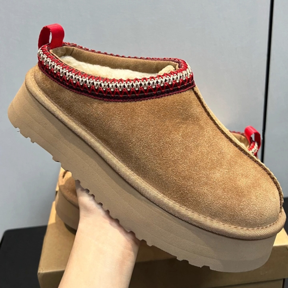 Tazz Tasman Slippers Designer Slippers Fashion Classic Boots Australian Mini Platform Slippers Brown Warm Plush Anti slip Winter Boots Size 35-44
