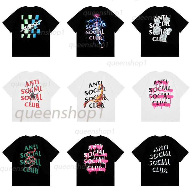 T-shirts pour hommes Designer Anti Social T-shirt Socio Club High Street Scorpion Serpent Tigre Lettre Imprimé Casual T-shirt à manches courtes