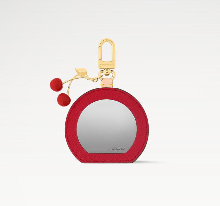 TM Cerise Mini makeup mirror Bag Charm Murakami CERISE Cherry Designer Purse Charm For Womens Gold Chain Luxury Mens Monogram coated canvas Fashion