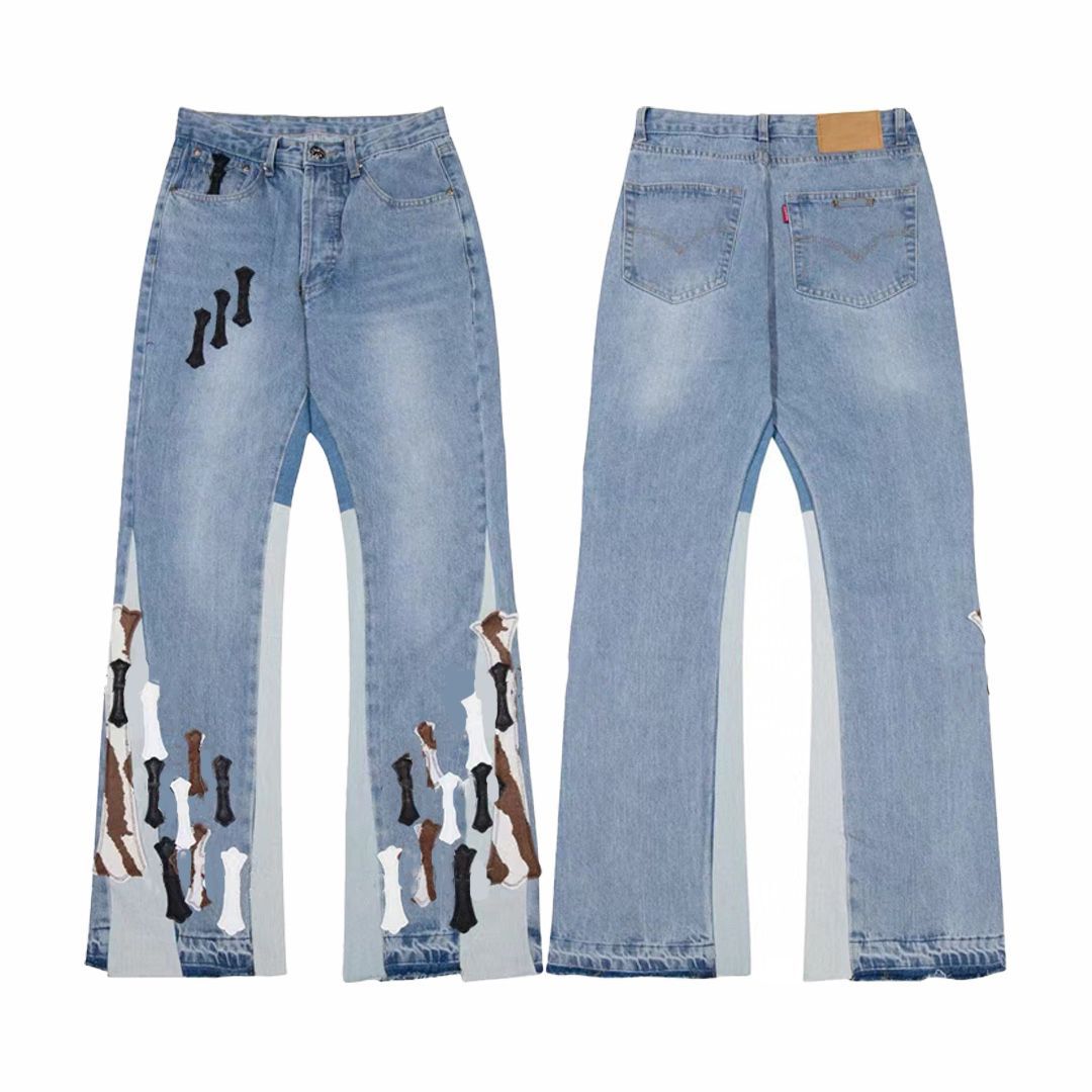 Chrome Jeans Uomo Donna Designer Pantaloni in denim di lusso 2026 Nuovi Jeans dritti con toppa incrociata Hip Hop Streetwear Pantaloni moda unisex B