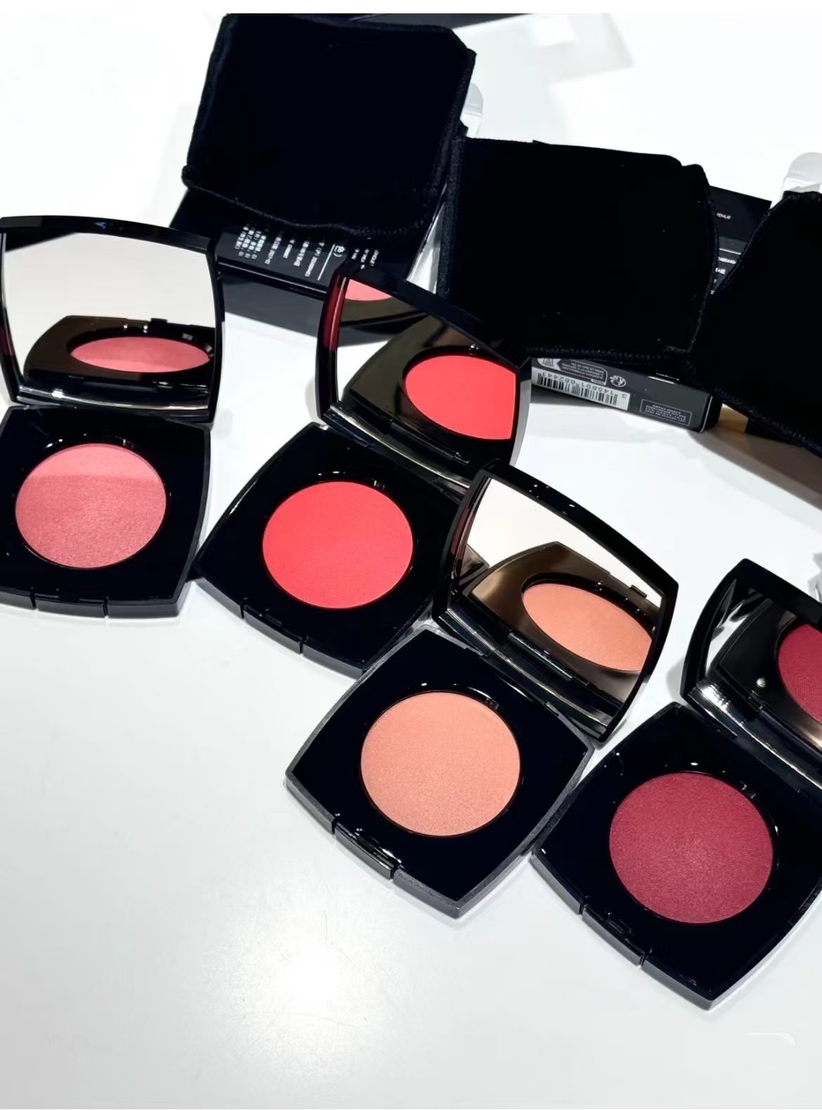New Blush Girl Face Beauty Cosmetics Long Lasting natural Harmonie De Blush Harmony 0.38OZ Net Weight 8g With Brush and 4 Color ROUGE FRANC-image-1066698286