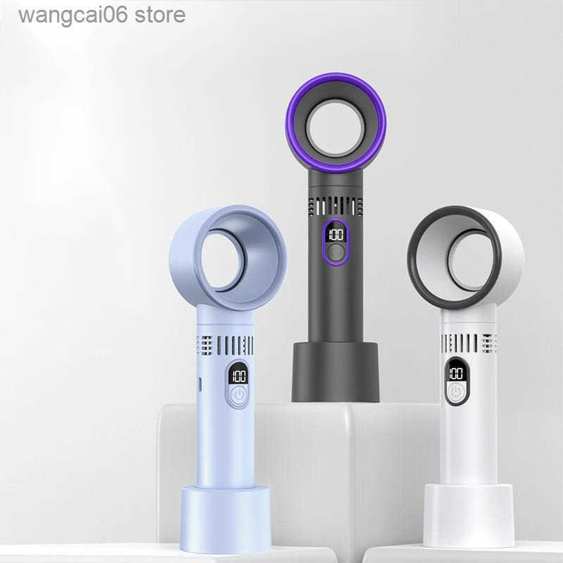 New 100-Speed Bladeless Fan with Digital Display High-Speed USB Portable Desktop Fan with Strong Wind H250716-image-929536701