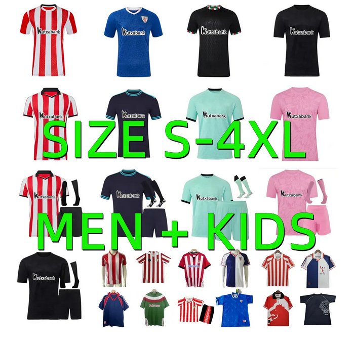 95 97 98 99 00 11 12 Retro Bilbao GURUZETA Soccer Jerseys 25 26 Centenary AthLEtic Kids O.SANCET Futbol Football Shirt 2025 2026 Maglia Calcio Wi-image-882827996