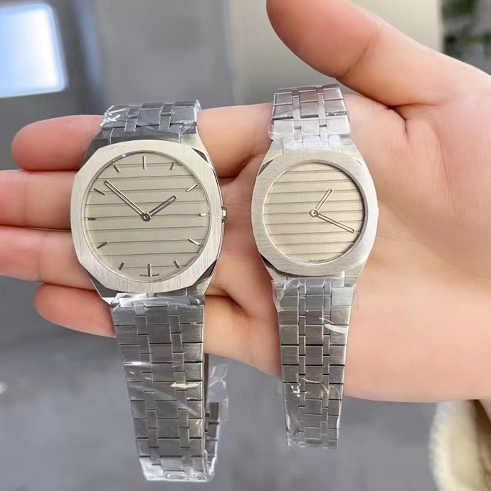 Bracelet en acier inoxydable de montre à quartz en quartz avec tone doré en laiton en laiton masculin et féminine réguliers