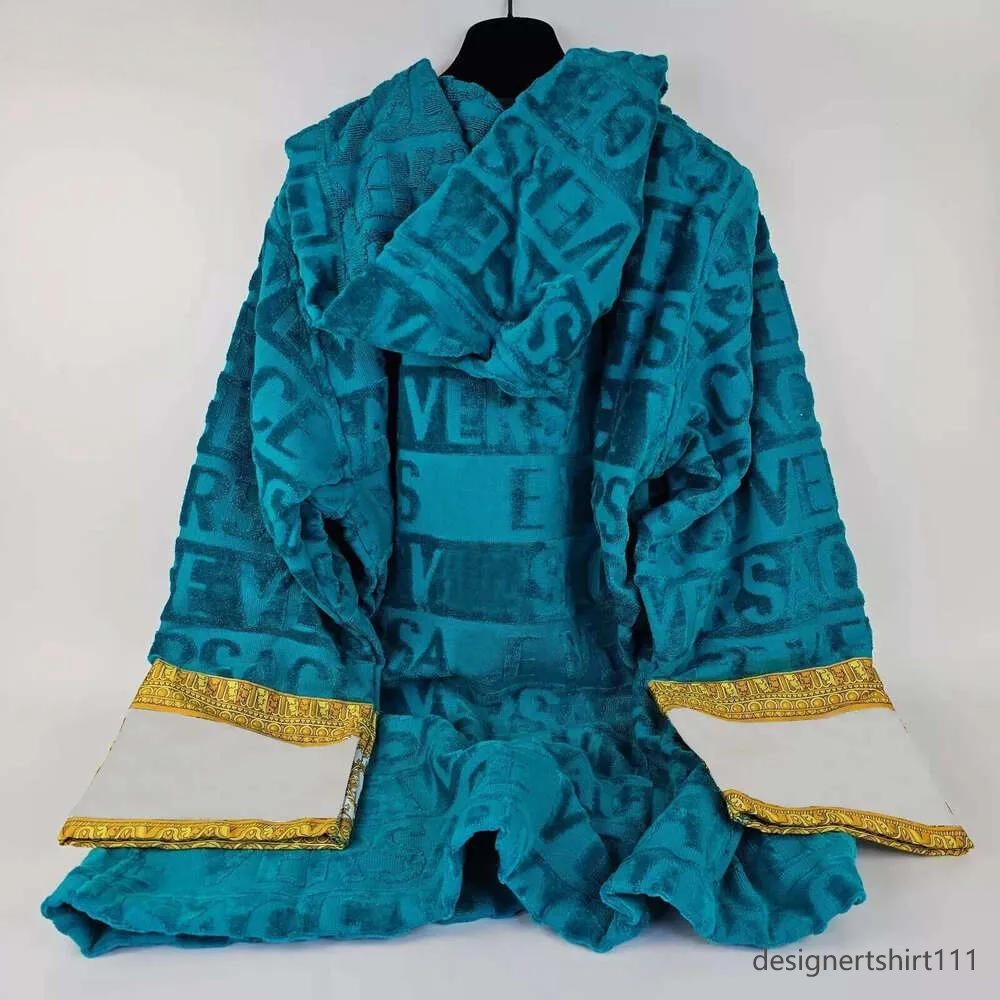 2026 Designer Robe Men's And Women's Bathrobe Home Clothes Shawl Collar Pure Cotton Soft Retro Pama Unisex Couple Pj Morning Sleeping Robe