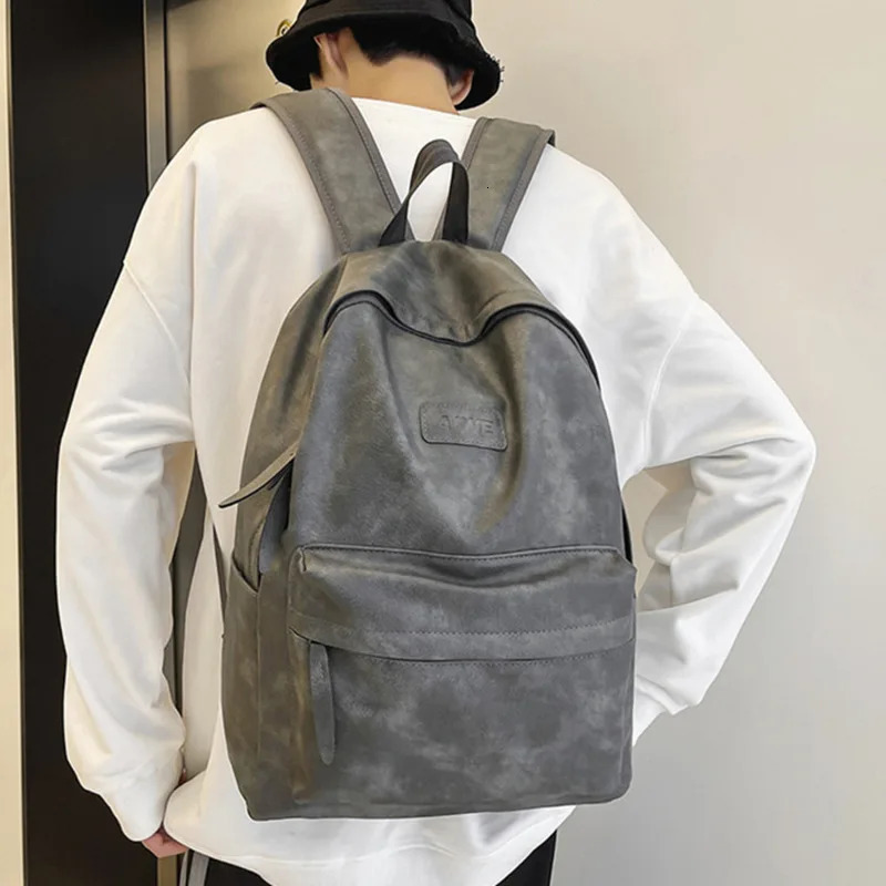 High Quality Women Man Backpack PU Leather Mens Backpacks Back Pack Laptop Bag Large Capacity Travel Bag 250723