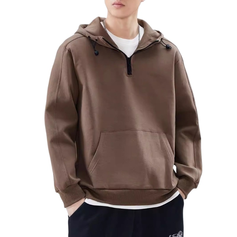 (492) Half-zip turtleneck men autumn loose pullover sweatshirt