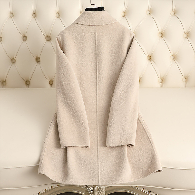 Manteau en laine polaire Double face pour femme, court, automne et hiver, nouveau style chinois, vêtements pour mères, D6162, 2024