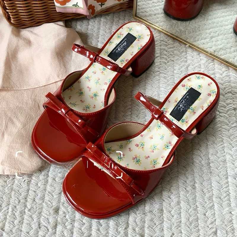 High H Wen Slippers Bow Bow Chunky Talèled Shoes Robe Fion Wan 2025 New Designer Pumps Womens Sandals Y250716
