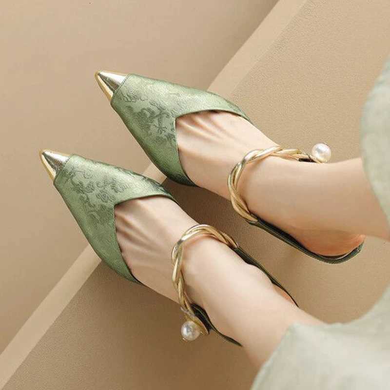 Elegant Wen Slippers Pointed Toe Sexy High Heeled Fion Wan Sandals 2025 Designer Pumps New Womens Shoes Y250716
