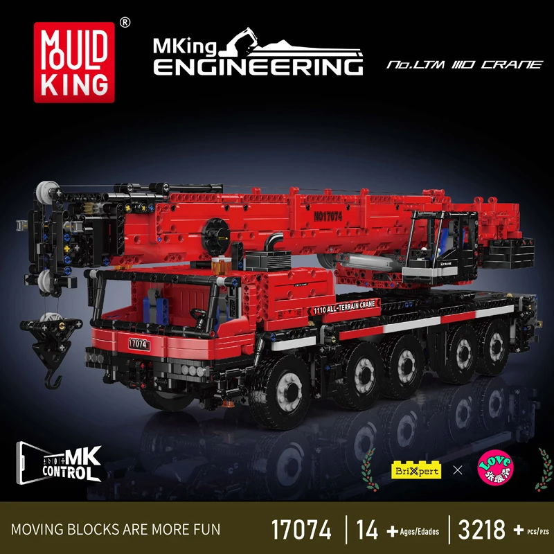 The LTM 1110 Crane Building Block Mould King 17073 17074 Car Toy Remote Control Assembly Truck Brick Kids Christmas Gift-image-1067696502