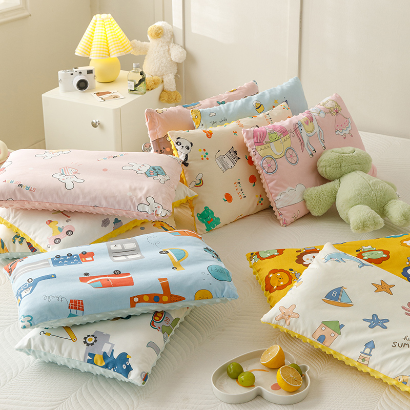 New style all-cotton bean-pod fleece children's pillow infant pillow core soft and comfortable detachable and easy to cleansuitable for infa-image-1067001038