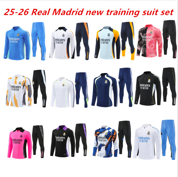 2024 2025 mbappe football Madrid tracksuit 25 26 pulled Long BELLINGHAM VINI JR Sleeves training suit jogging kits Men kids chandal futbol survet-image-863309632