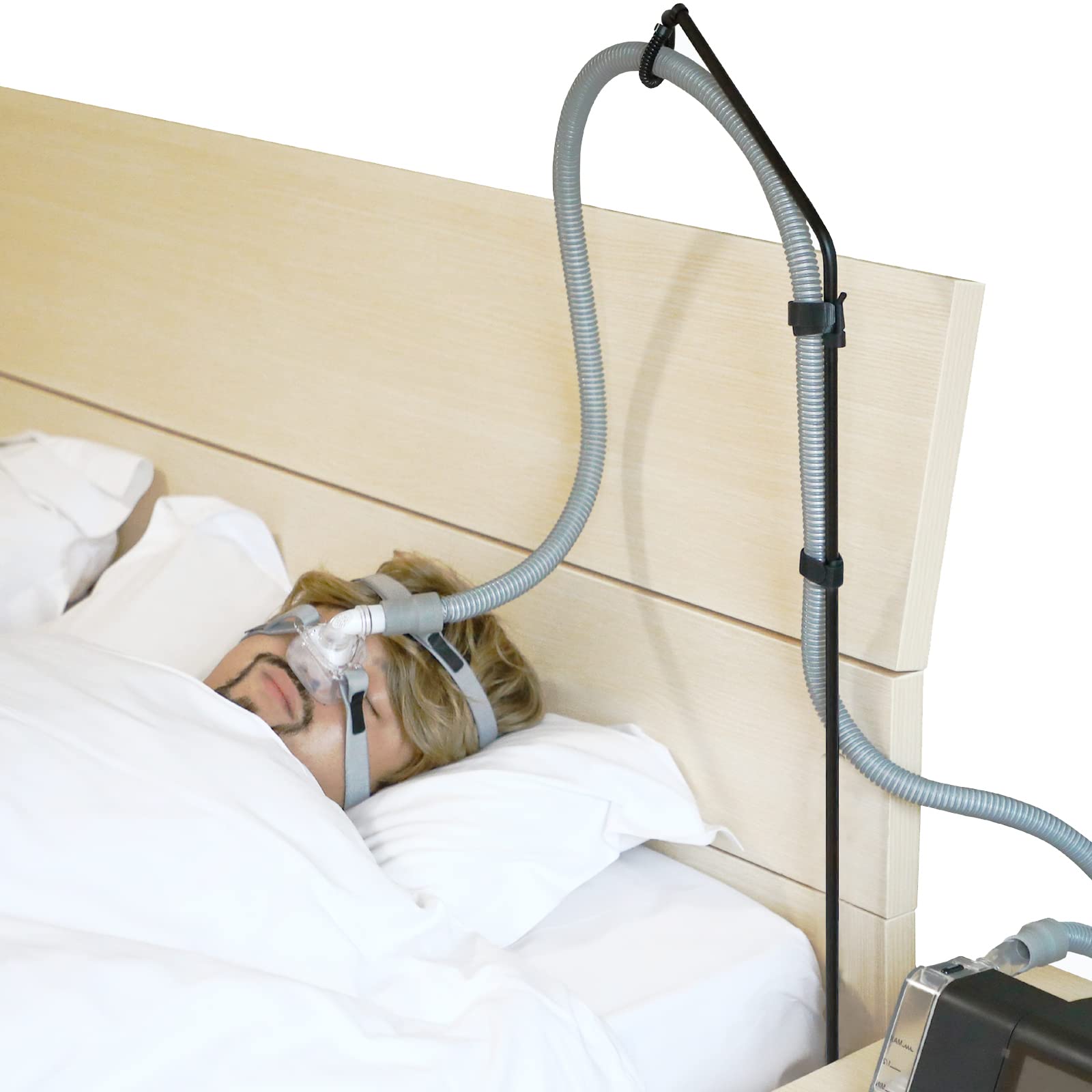 CPAP Hose Holder Mask Hanger, Tube Lift Avoid Tangle and Prevent Blockage, Rotatable Helps Facilitate and Improve Sleep-image-1066977594