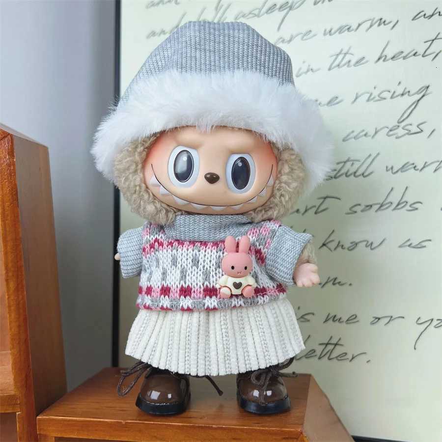 17cm Mini Plush Doll Clothes Outfit Accessories for Korea Kpop Labubu Idol Pink Bright Silk Bow Princess Gauze Skirt Clothing R250718-image-1067151369