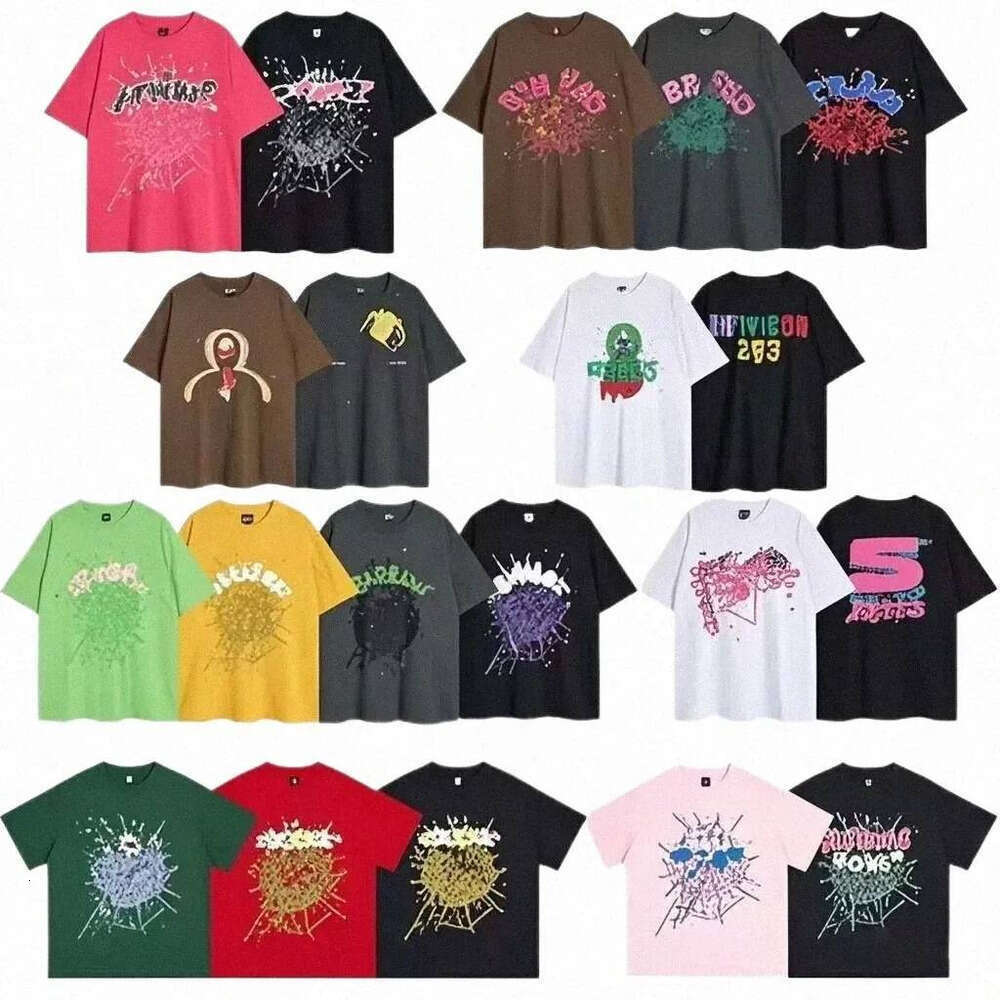 Young Thug Shirt Pink Spider Web T Shirts Designer T-Shirt For Man Woman High Quality Pure Cotton Round Neck Casual Tops Gothic Graphic Tee Streetwe