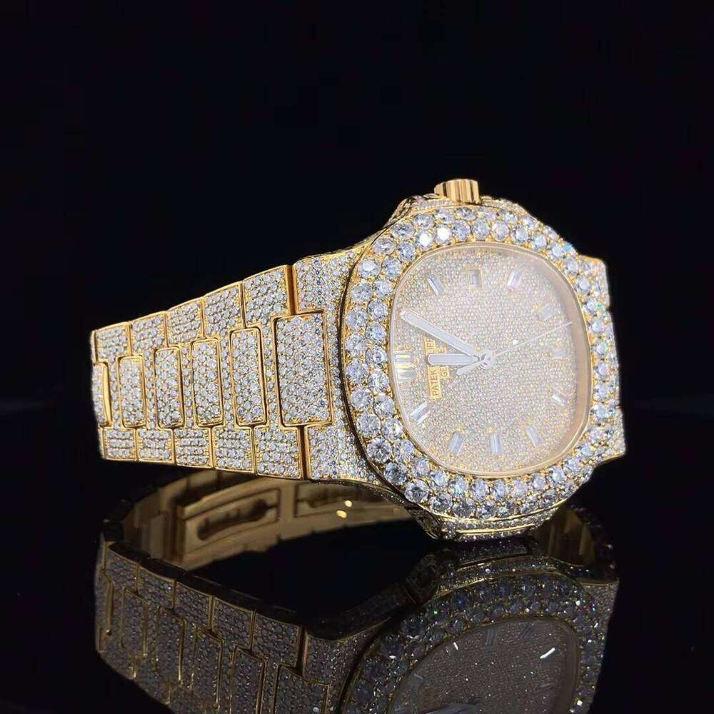 Montres mécaniques et automatiques VVS Moissanite Dia, en verre, à la mode, à Quartz, livraison gratuite, directe d'usine