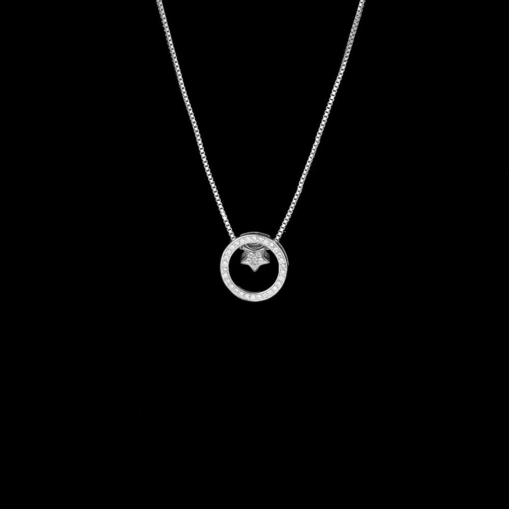 Collier homme pendentif lune ronde coréen-japonais, chaîne serpent de 40 cm avec perles de verre vertes et grises, bijoux en acier inoxydable rho