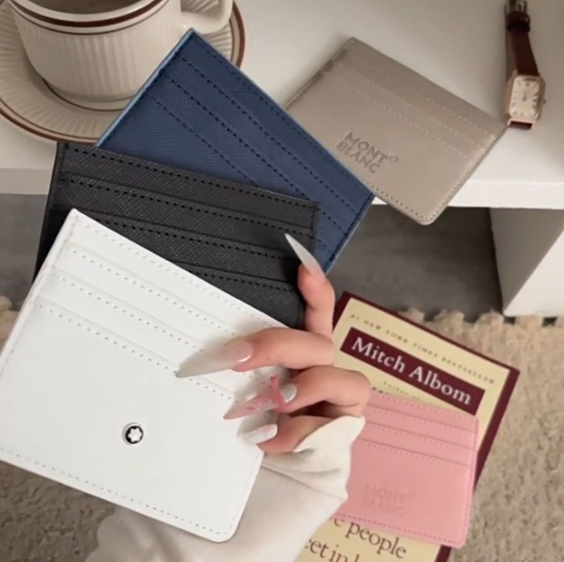 Best Quality Small Leather bag Black Leather coin purse White Star Designer pouches Mini wallets MB Card Holder for charm Men Women Fashion Accessor