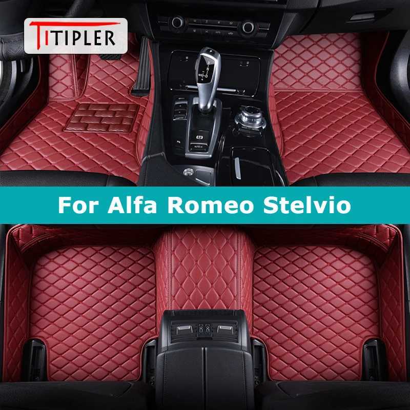 Titipler Mattes de sol de voiture personnalisées pour Alfa Romeo Stelvio Auto Carpets Foot Coche Accessoires S25719